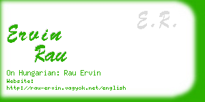 ervin rau business card